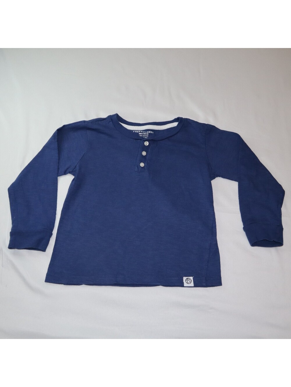 Free Planet Boys Long Sleeve Henley Shirt - Size 5 Blue